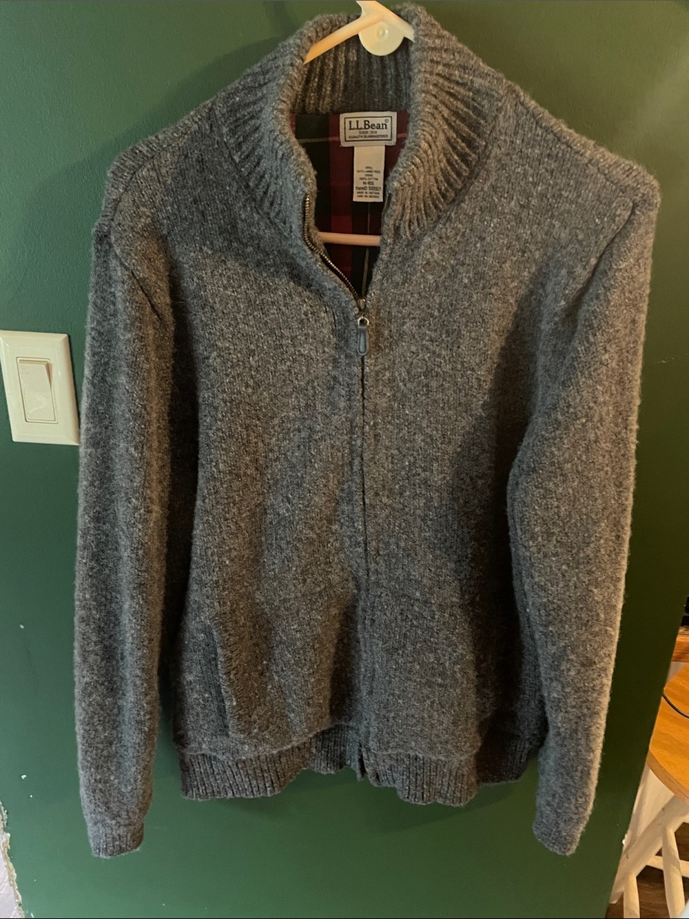 Vintage LL Bean 100% Ragg lambs wool size medium-reg 100% cotton lining